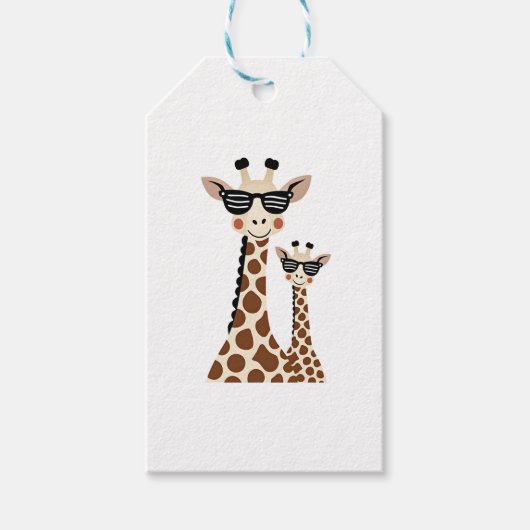 Giraffe with Sunglasses Jungle Safari Animal Giraf Cadeaulabel (Voorkant)