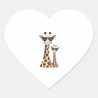Giraffe with Sunglasses Jungle Safari Animal Giraf Hart Sticker