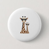Giraffe with Sunglasses Jungle Safari Animal Giraf Ronde Button 5,7 Cm (Voorkant)