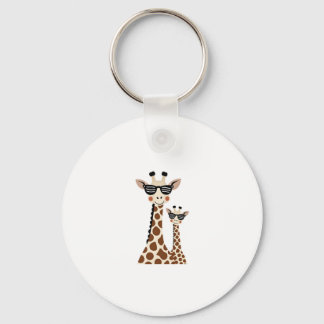 Giraffe with Sunglasses Jungle Safari Animal Giraf Sleutelhanger