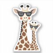 Giraffe with Sunglasses Jungle Safari Animal Giraf Sticker (Voorkant)