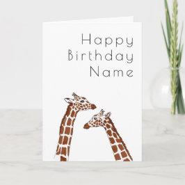 Giraffe Witte Art Deco Verjaardag Kaart
