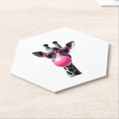 Giraffe Women Giraffe Face with Sunglasses Wild An Kartonnen Onderzetters (Schuin)