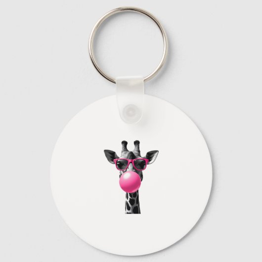 Giraffe Women Giraffe Face with Sunglasses Wild An Sleutelhanger (Voorkant)