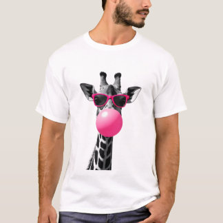 Giraffe Women Giraffe Face with Sunglasses Wild An T-shirt
