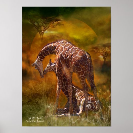 Giraffe World Art Poster/Afdruk Poster (Voorkant)