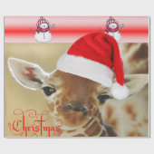 Giraffe Wrapping Papier Kerst (Vlak)