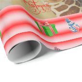 Giraffe Wrapping Papier Kerst (Rol Hoek)