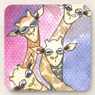 Giraffe Wtercolor Funny Animal Drankjes Onderzetter
