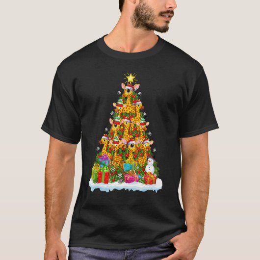 Giraffe   Xmas Holiday   Giraffe Christmas Tree T-shirt (Voorkant)