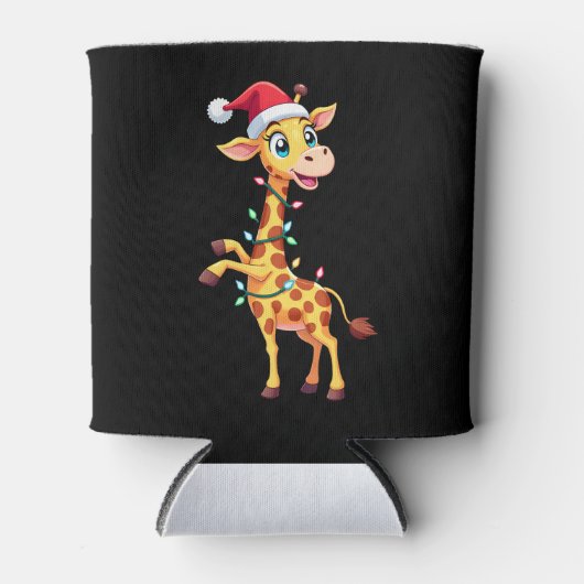 Giraffe Xmas Lighting Funny Santa Giraffe Christma Blikjeskoeler (Voorkant)