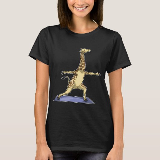 Giraffe yoga meditatie fitness t-shirt (Voorkant)