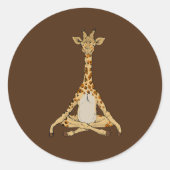 Giraffe Yoga Ronde Sticker (Voorkant)