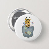 Giraffe zak pal ronde button 5,7 cm (Voorkant /achterkant)
