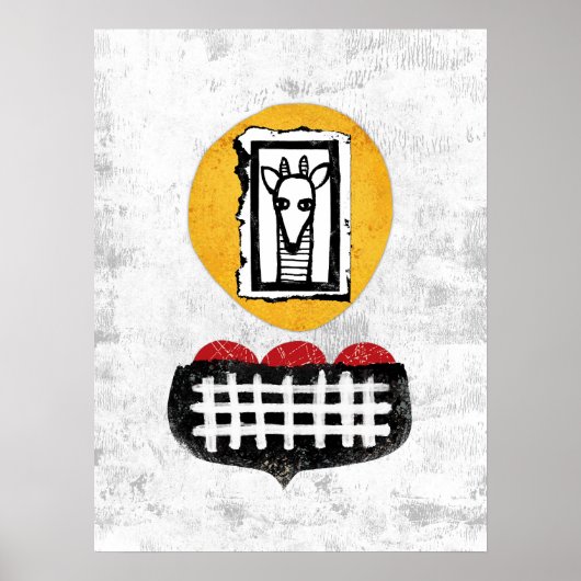 Giraffe zal als je Poster Wall Art (Voorkant)