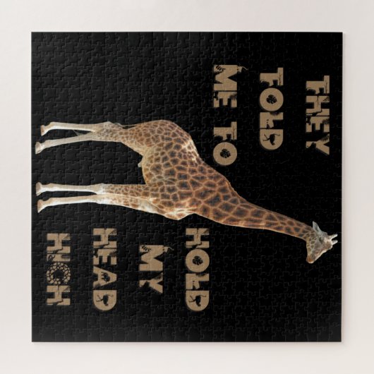 Giraffe: Ze vertelden me om mijn hoofd hoog te hou Legpuzzel (Horizontaal)