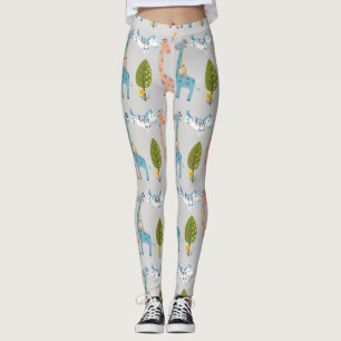 Giraffe Zebra en apenpatroon Leggings