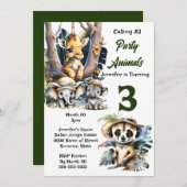 Giraffe zebra Safari Zoo Dieren oerwoud Party Kaart (Voorkant / Achterkant)