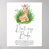 Giraffe - Zeg niet baby Poster (Voorkant)