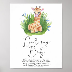 Giraffe - Zeg niet baby Poster