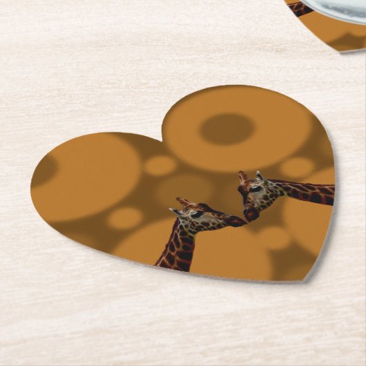 Giraffe zelfreflectie, kartonnen onderzetters (Gekanteld)