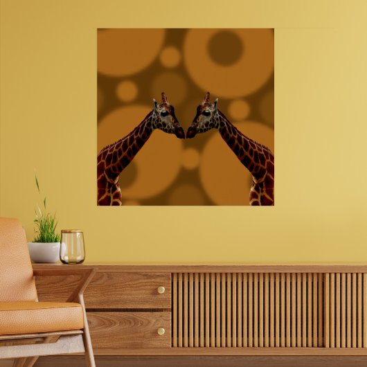 Giraffe zelfreflectie, poster (Woonkamer 2)
