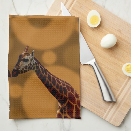 Giraffe zelfreflectie, theedoek (Quarter Fold)