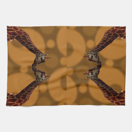 Giraffe zelfreflectie, theedoek (Horizontaal)