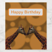 Giraffe zelfreflectie, wijn etiket (Enkel label)