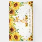 Giraffe Zonnebloem Baby shower Birthday Backdrop Spandoek (Verticaal)