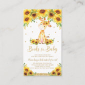Giraffe Zonnebloem Baby shower Breng een Boek Informatiekaartje (Voorkant)