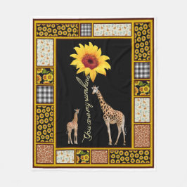 Giraffe Zonnebloem Je bent mijn zonneschijn Fleece Deken