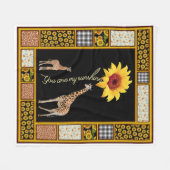 Giraffe Zonnebloem Je bent mijn zonneschijn Fleece Deken (Voorkant (Horizontaal))