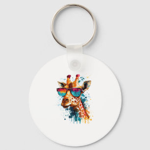 Giraffe zonnebril Funny African Animal Lo Sleutelhanger