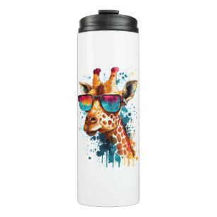 Giraffe zonnebril Funny African Animal Lo Thermosbeker