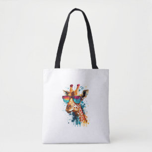 Giraffe zonnebril Funny African Animal Lo Tote Bag