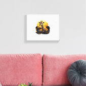Giraffe Zonsondergang Bloemendier Kunst Savanne Na Canvas Afdruk (Insitu (Woonkamer))