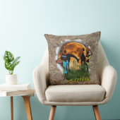 Giraffe, zonsondergang en trendy Afrikaanse meisje Kussen (Stoel)