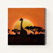 Giraffe Zonsondergang Notitieboek | Afrikaanse Saf (Achterkant)
