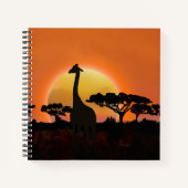 Giraffe Zonsondergang Notitieboek | Afrikaanse Saf (Voorkant)