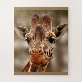 Giraffe Zoo Animal Portret Wild Puzzle Legpuzzel