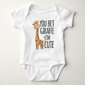 Giraffe Zoo Animal Wild You Bet Giraffe Ik ben Sch Romper (Voorkant)