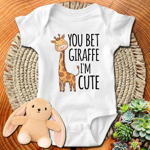Giraffe Zoo Animal Wild You Bet Giraffe Ik ben Sch Romper