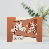 Giraffe Zoo Safari Wedding RSVP Kaart (Staand voorkant)
