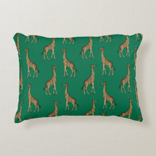 Giraffe Zoogdier Smaragdgroen Wild Dier Afrika Accent Kussen