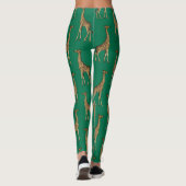 Giraffe Zoogdier Smaragdgroen Wild Dier Afrika Leggings (Achterkant)
