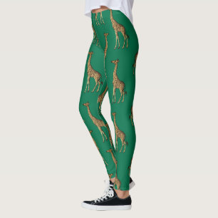 Giraffe Zoogdier Smaragdgroen Wild Dier Afrika Leggings