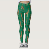 Giraffe Zoogdier Smaragdgroen Wild Dier Afrika Leggings (Voorkant)