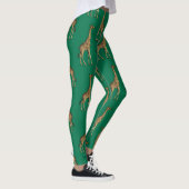 Giraffe Zoogdier Smaragdgroen Wild Dier Afrika Leggings (Rechts)