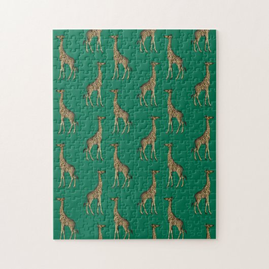 Giraffe Zoogdier Smaragdgroen Wild Dier Afrika Legpuzzel (Verticaal)